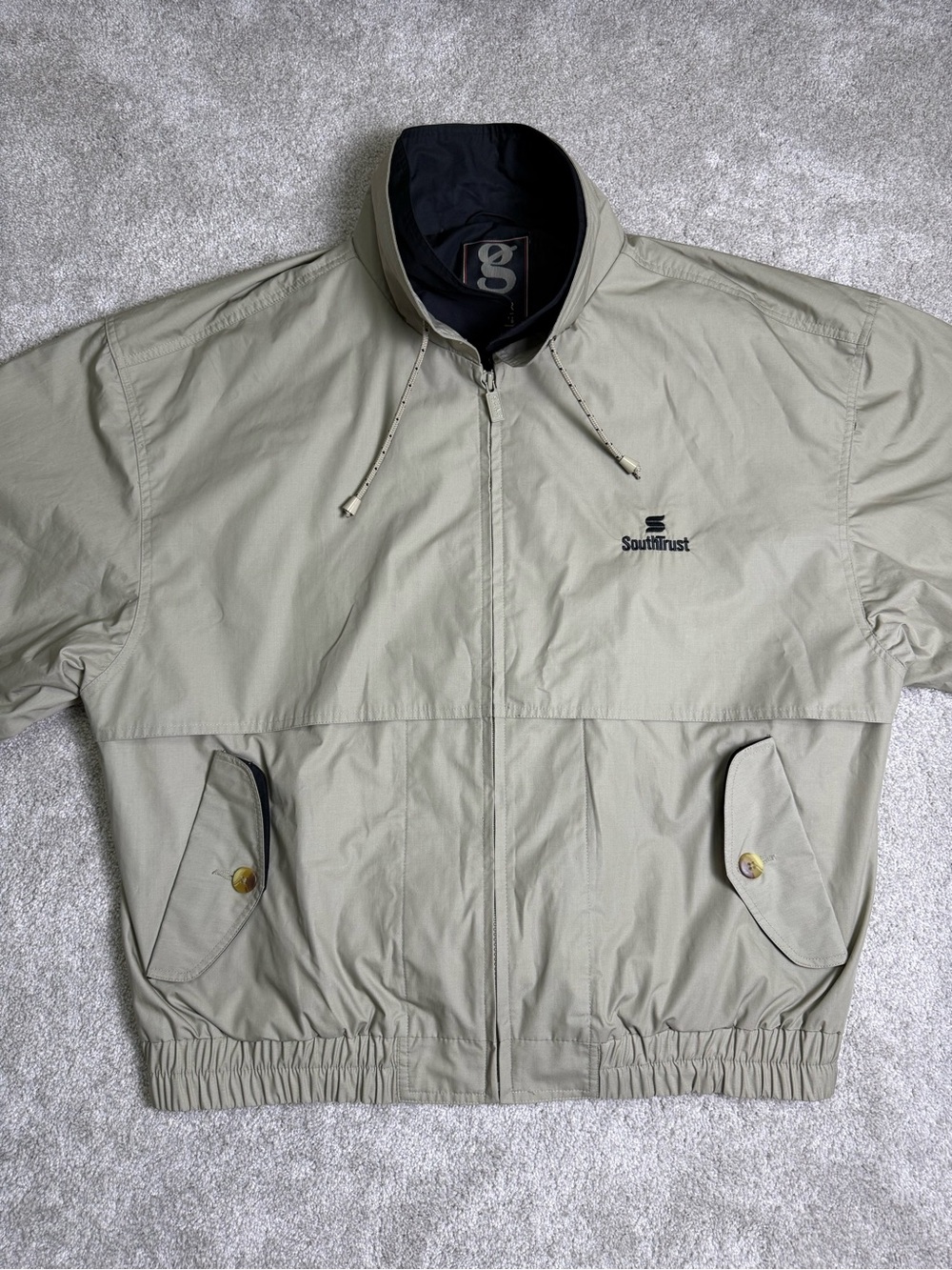 GEAR FOR SPORTS Men’s XL Beige Lined Full Zip Windbreaker SouthTrust Logo